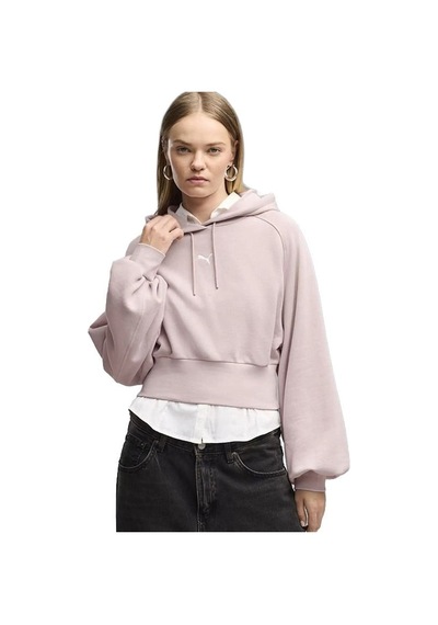 Puma Ess Cropped Hoodie Kadın Sweatshirt 636671-49 Pembe