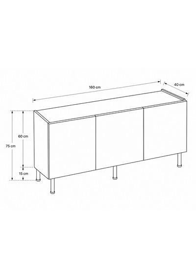 Hitit Konsol 160 Cm 100% Mdf Metal Ayak Gri Hitit Konsol 160 Cm 100% Mdf Metal Ayak Gri