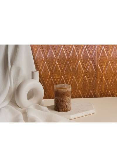 3 Boyutlu Duvar Paneli Kabartmalı Baklava Desen Pvc 41x41 Cm/ 6 Adet /1 M² Altın Meşe