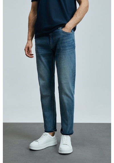 Lufian Bruno Smart Jean Erkek Pantolon Slim Fit Mavi Mavi 111200192100300 Mavi