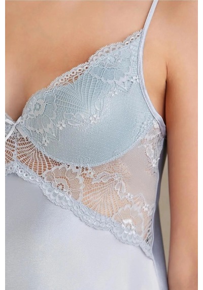 Pierre Cardin 7035 Kadın Dantelli Saten 4'lü Set-mist