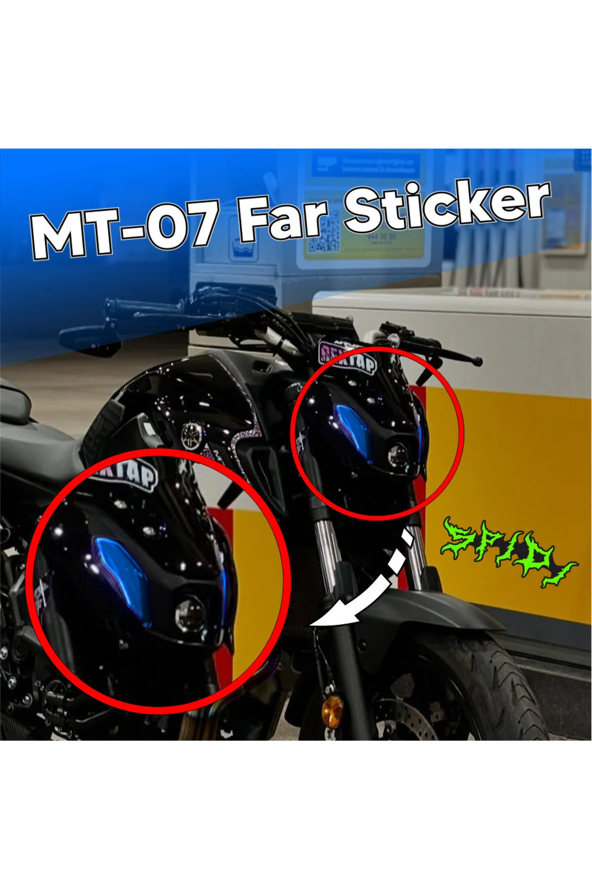 Mt-07 Mavi Far Sticker