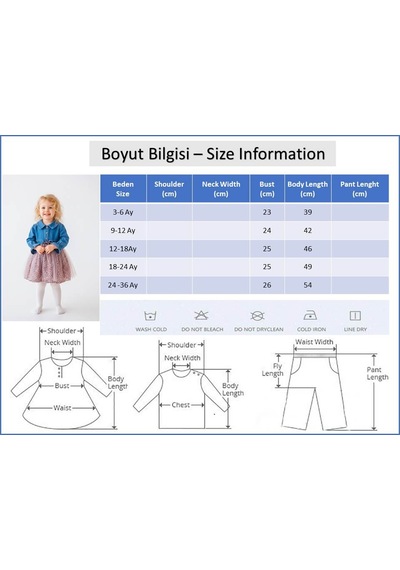 Baby Mod Denim Leopar Desenli 100% Pamuk Şık Özel Gün Kız Bebek Elbise Bej