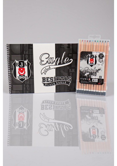 Lisanslı Beşiktaş 12'li Boya Kalemi Ve Boyama Defteri Seti