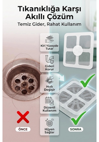 Gider Kapatıcı Pislik Tutucu Kendinden Yapışkanlı Gider Kapağı
