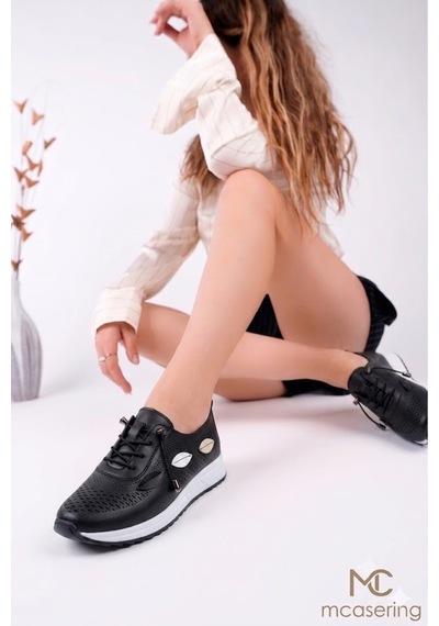 Mcaserıng Lüx Ortopedik Tabanlı Günlük Spor Kadın Babet Sneaker Ayakkabısı Özel Numara 41 -42 Siyah Mcaserıng Lüx Ortopedik Tabanlı Günlük Spor Kadın Babet Sneaker Ayakkabısı Özel Numara 41 -42 Siyah