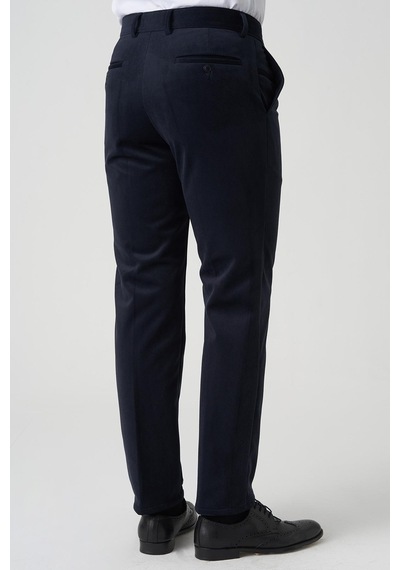 White Stone Amora P1031 Slim Fit Pamuklu Kadife Pantolon Laci Laci Lacivert