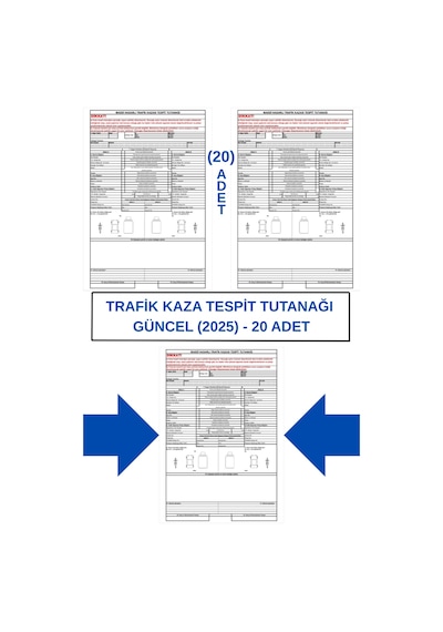 Trafik Kaza Tesit Tutanağı Güncel 2025 - 20 Adet