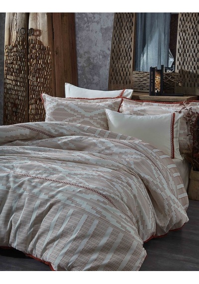 Ecocotton Colossae Çift Kişilik Nevresim Takımı Terra 200x220 Cm Vizon