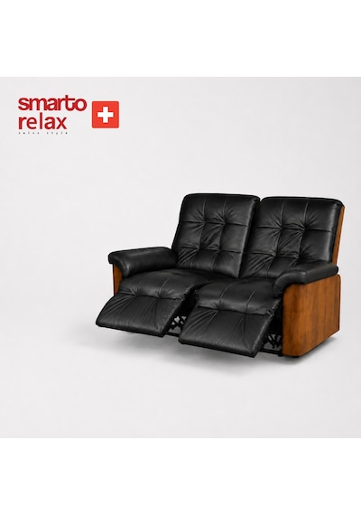 Smarto Relax Berlin İkili Yatar Ayak Uzatmalı Ergonomik Deri Tv Koltuğu Baba Koltuğu Siyah