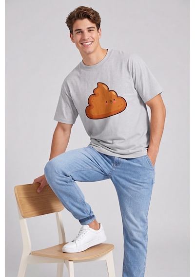 Nevermind Sevgili Kombini Eğlenceli Baskılı Çift Tişört Oversize Unisex Par Antrasit