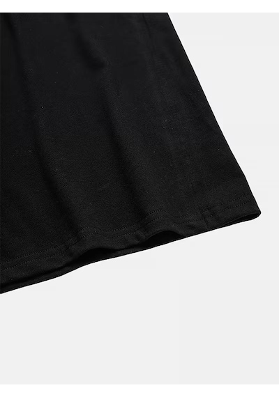 Retro Botanik Sırt Baskılı Çiçek Desenli Premium Kadın Oversize T-shirt SIYAH