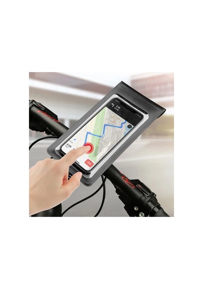 F1-c Su Geçirmez Bisiklet Gidon Telefon Tutucu- 5775 - Hs08377778-3911 Siyah Siyah