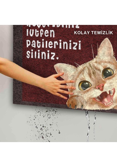 Tasarımlı Dekoratif Kapı Önü Paspas, Dış Mekan/ev İçi/banyo/mutfak/yatak Odası/giriş Paspasları Patileriniz Çok Renkli