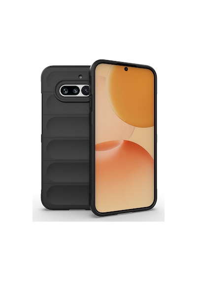 Nothing Phone 4a Kılıf Esnek Tpu Oyuklu Arka Yüzey Tasarımlı Etnik Silikon Kapak Siyah