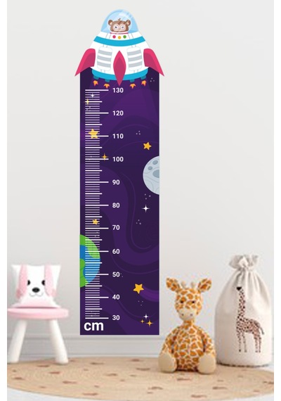 Ufolu Maymun Çocuk Odası Boy Ölçer Sticker 40x140 Cm