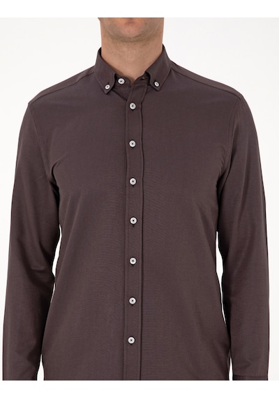 Pierre Cardin Erkek Koyu Kahverengi Gömlek Desenli 50311487-vr084 Koyu Kahverengi