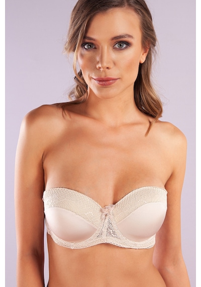 Moon Wear Gala Balconette Foam Cup Lace Bra, Ten Konforlu Ve Şık Sütyen, Strapless Çok Renkli