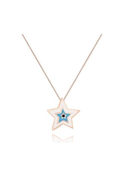 Diamond Line-Gülaylar - Pembe Altın 14 Ayar Yıldız Kolye N11.25057