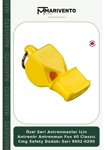 Özel Seri Antrenmanlar İçin Antrenör Antrenman Fox 40 Classıc Cmg Safety Düdükı Sarı 9602-0200