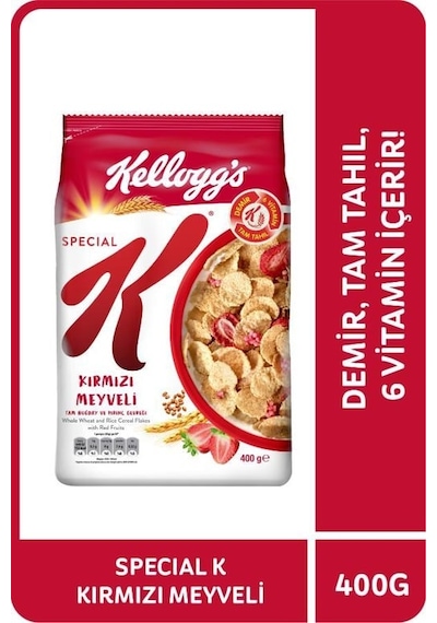 Kellogg's Special K Kırmızı Meyveli Kahvaltılık Tam Buğday Ve Pirinç Gevreği 400 Gr,tam Tahıllı 5'l