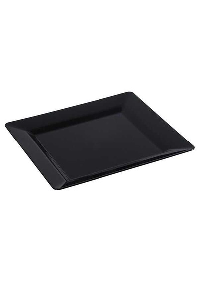 Servis Tabağı 22cm Kare Siyah Mika 10'lu