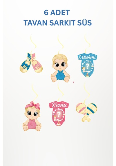 Cinsiyet Partisi Süsleri Seti Kız Mı Erkek Mi Baby Shower Gender Reveal Parti Dekorasyon Seti Pembe Mavi