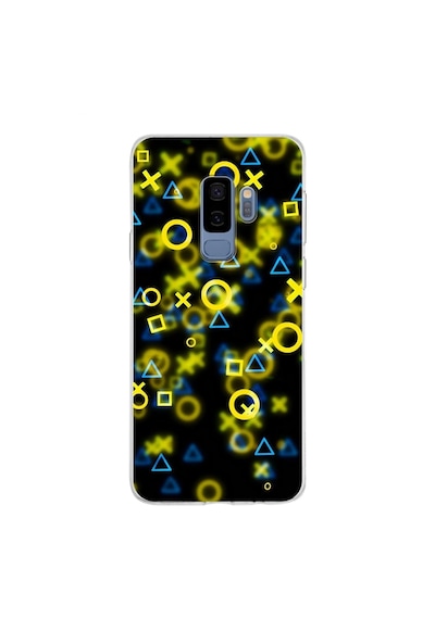 Samsung Galaxy Uyumlu S9 Plus Kapak Semboller Tasarımlı Şeffaf Silikon Kılıf Şeffaf