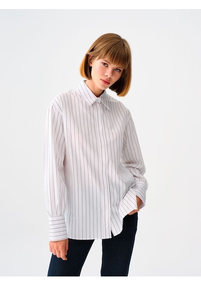 LOFT Loose Fit Kadın Gömlek U.kol Lf2037096 Q1.v1 Beyaz