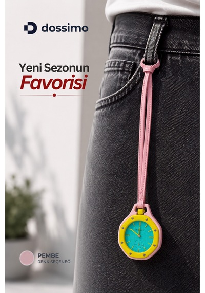 Boyol Pop Çanta Charm Unisex Aksesuar Saat D-sport Pembe-sarı D-401