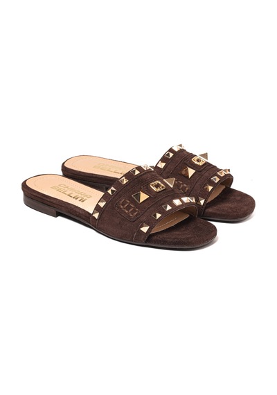 Caffee 490 C1341 Terlik Kadın 0197 394 Chiara Bellini Suede Caffee 490 C1341