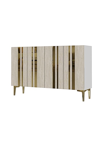 Ka1230btg Mia120 Konsol, Kahve Köşesi Ve Tv Sehpası, Çok Amaçlı Dolap Beyaz - Traverten - Gold 120cm Ka1230btg Mia120 Konsol, Kahve Köşesi Ve Tv Sehpası, Çok Amaçlı Dolap Beyaz - Traverten - Gold 120cm