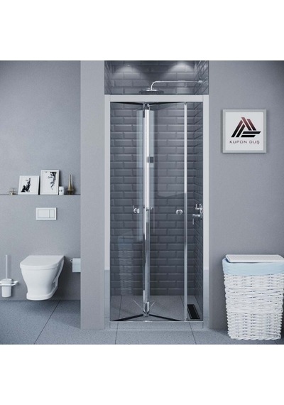 Vesta D500 Katlanır Duşakabin Parlak Profil Şeffaf Cam H: 190 Cm Diğer