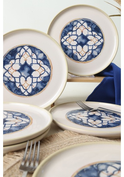 Keramika Wave Flow Nordic Pasta Tabağı 22 Cm 6 Adet 22748 Çok Renkli