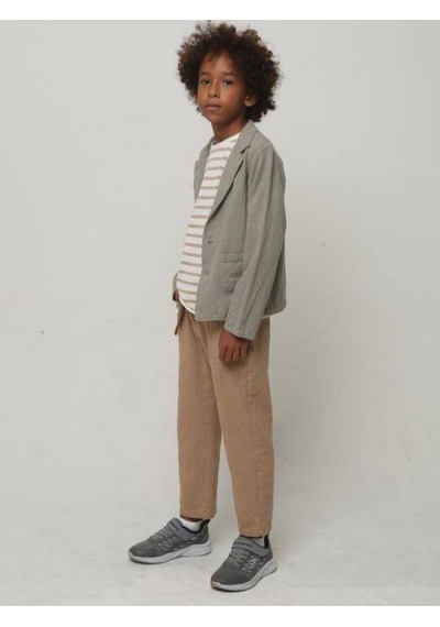 Nanica Kids Erkek Çocuk Cepli Keten Ceket-14576 Yeşil