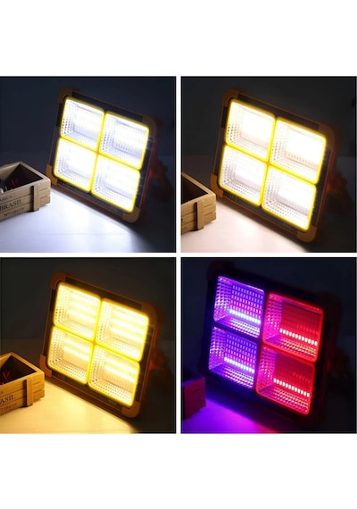 Güneş Enerjili Solar Led Projektör Taşınabilir Fenerli Powerbank