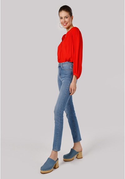 Colins 703 Carla Slim Fit Normal Bel Düz Paça Mavi Kadın Jean Pantolon Cl1058577 Denim