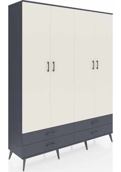 Hyperion Gardrop 6 Raflı 4 Çekmeceli 2 Askılı 176x44x221 Antrasit-aytaşı/antrasit Beyaz Hyperion Gardrop 6 Raflı 4 Çekmeceli 2 Askılı 176x44x221 Antrasit-aytaşı/antrasit Beyaz