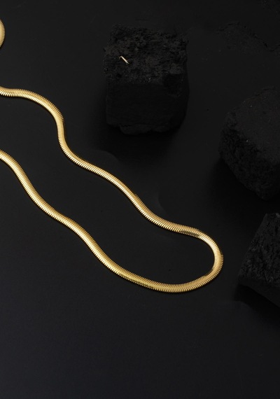Bilezikci 3mm. Balık Sırtı 14 Ayar Altın Zincir Kolye 60cm.