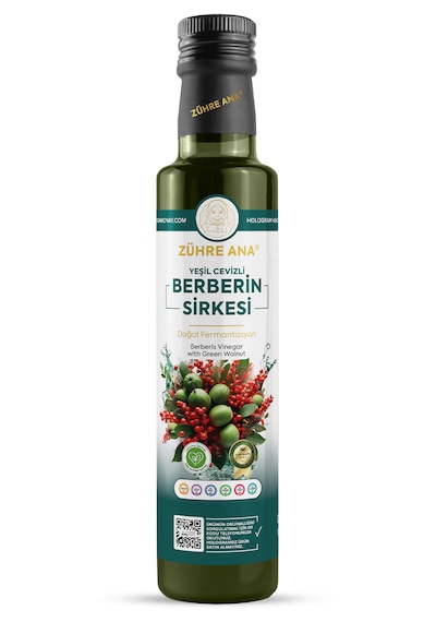 Yeşil Cevizli Berberin Sirkesi Doğal Fermantasyon Berberis Vinegar With Green Walnut 500 Ml