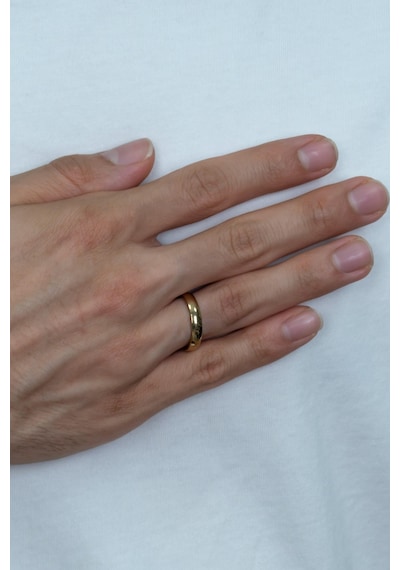 Unisex 4mm İnce Bombeli Erkek Kadın Çelik Alyans Yüzük Cl18 001