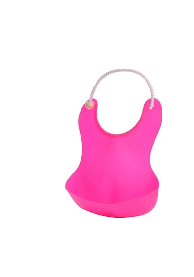 Çocuk Bebek Mama Önlüğü Dökülme Engelleyici Bükülebilir Pembe