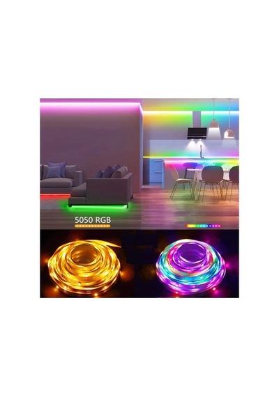 Rgb Şerit Led 15 Metre Yapışkanlı Iç Mekan Rulo Işıklı Şerit Led Trafosuz-kumanda Hariç Karışık