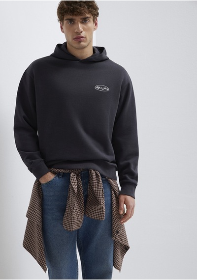 Mavi - Mavi Jeans Nakışlı Kapüşonlu Antrasit Sweatshirt 0s10545-70087 Antrasit