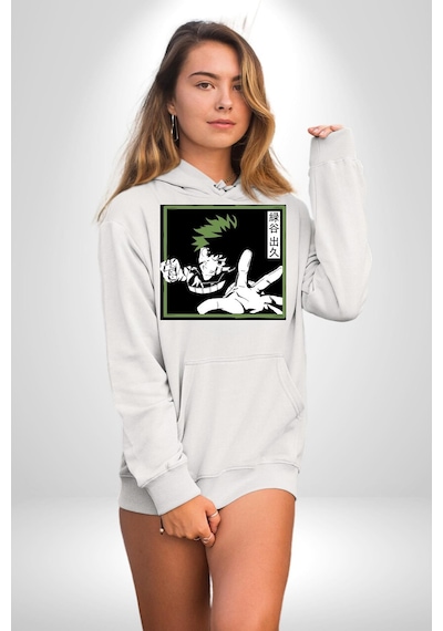 My Hero Academia Dabi Anime Kadın Erkek Beyaz Kapüşonlu Sweatshirt Hoodie Beyaz