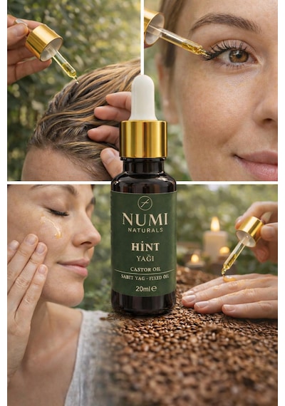 Hint Yağı 20 Ml %100 Saf Castor Oil Saç, Kaş, Kirpik Ve Cilt Bakım Yağı