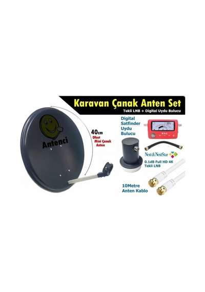 Antenci 40cm Karavan Çanak Anten Seti + Mag 6303 Dijital Uydu Bulucu