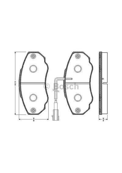 BOSCH 986494048 Fren Balatası Ön Fişli Ducato 02- / Boxer 02- / Jumper 02- Küçük Tip 1400 Kg