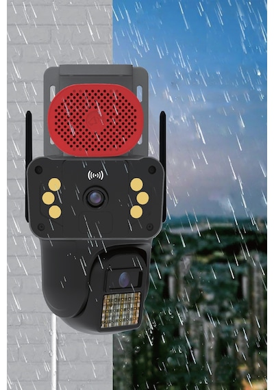 Blic Pro++ Blm-94 6 Mp Çift Lensli Wi-fi Ptz Dış Mekân Ip Güvenlik Kamerası Siyah, Ip66, Sirenli Ve