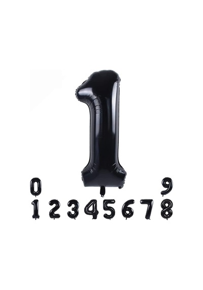 1 SİYAH RAKAM FOLYO BALON 34" Inc 82 cm